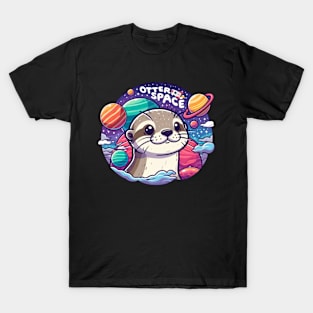 Otter Space lover Astronaut Funny Space Otter T-Shirt